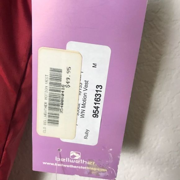 Belwether Motion Vest Ruby Black Mesh M New - Picture 8 of 11